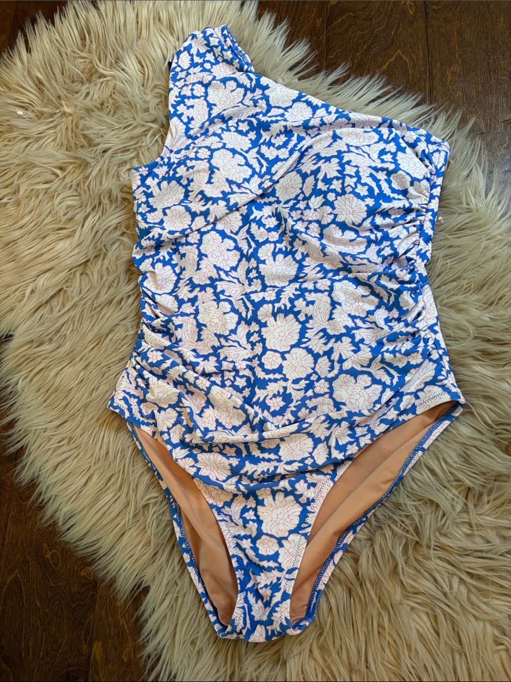 J. Crew Blue and White Floral One-Shoulder Womens Size 10 New! 😻😻